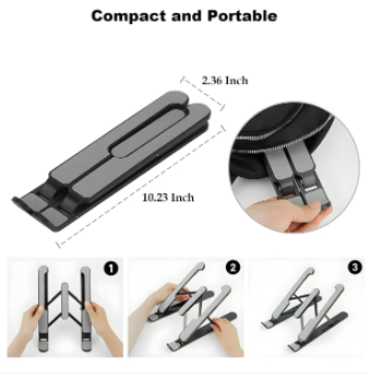 Portable Foldable Laptop Stand | Adjustable Aluminum Metal Holder