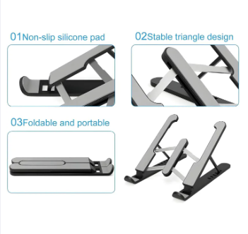 Portable Foldable Laptop Stand | Adjustable Aluminum Metal Holder